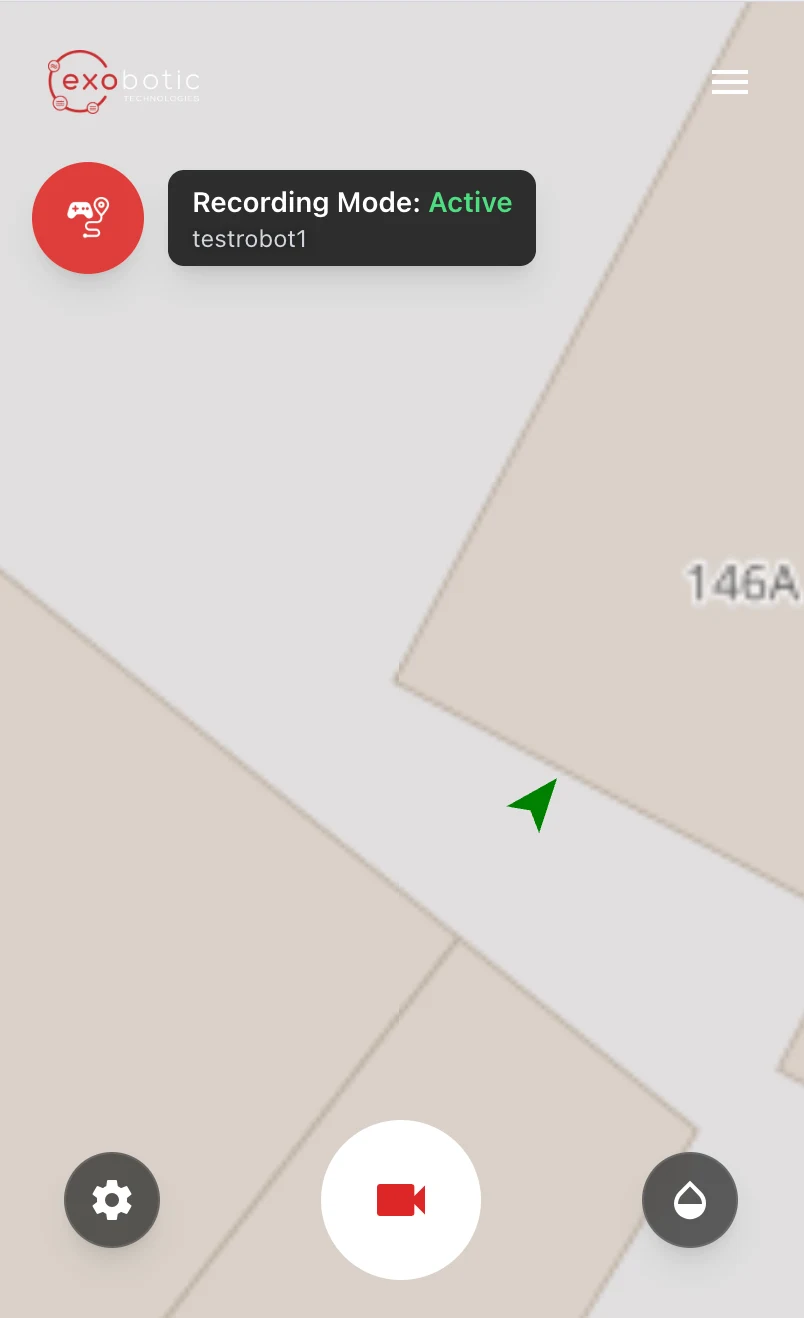 Operator app — recording a new route from the field